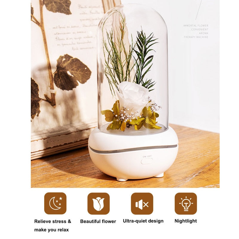 Rose Lamp Scented Oil Diffuser Aromatherapy Christmas LED Lamp Fragrance Oil Diffuser