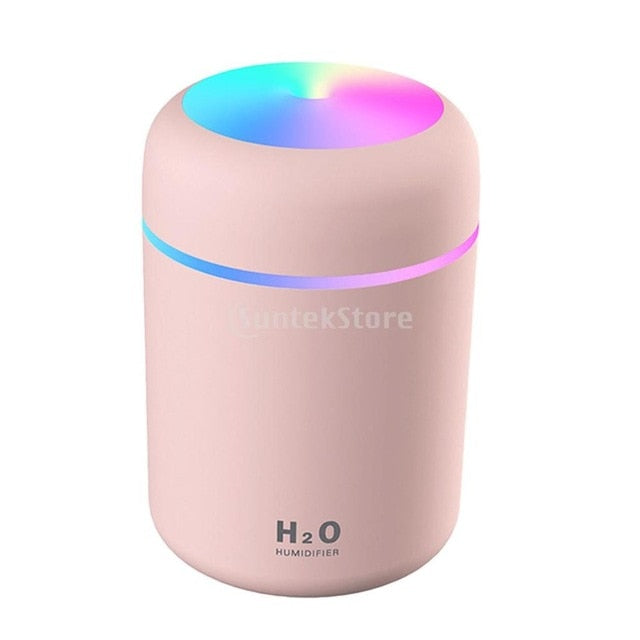 Air Humidifier Aroma Oil Diffuser Portable 300ml USB Mist Sprayer with Colorful Night Light