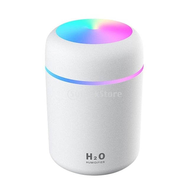 Air Humidifier Aroma Oil Diffuser Portable 300ml USB Mist Sprayer with Colorful Night Light