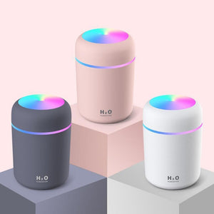 Air Humidifier Aroma Oil Diffuser Portable 300ml USB Mist Sprayer with Colorful Night Light