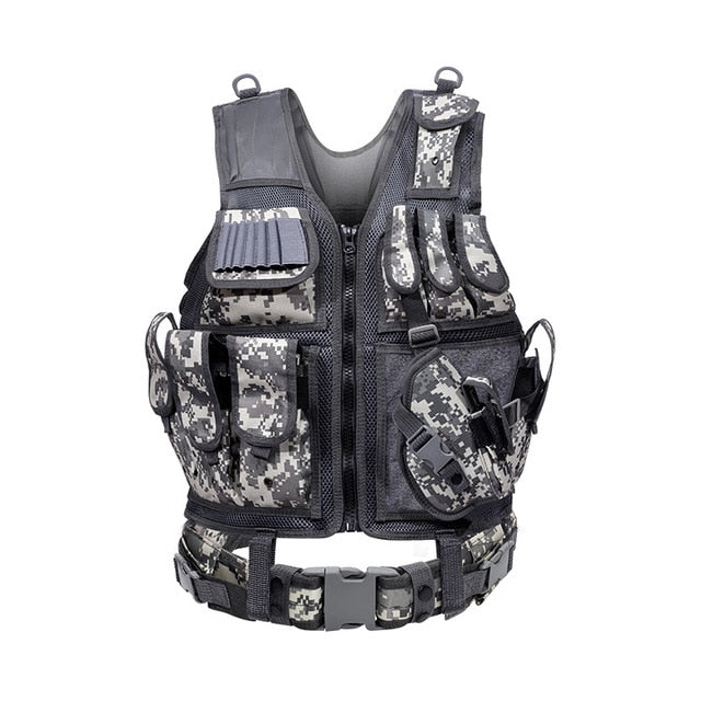 Tactical Vest Combat Armor Vests Mens Tactical Army Adjustable Armor Outdoor CS Training Vest Airsoft