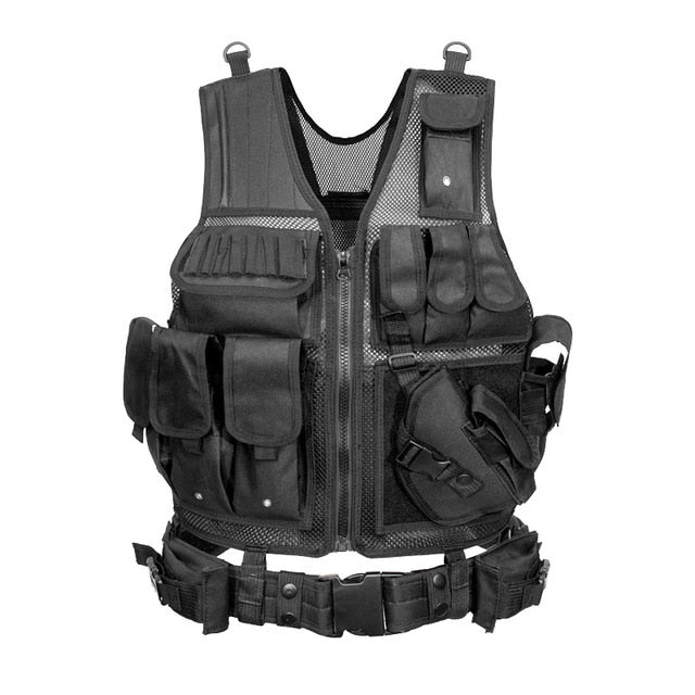 Tactical Vest Combat Armor Vests Mens Tactical Army Adjustable Armor Outdoor CS Training Vest Airsoft