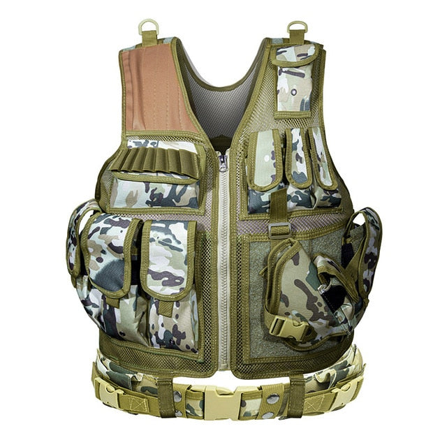 Tactical Vest Combat Armor Vests Mens Tactical Army Adjustable Armor Outdoor CS Training Vest Airsoft