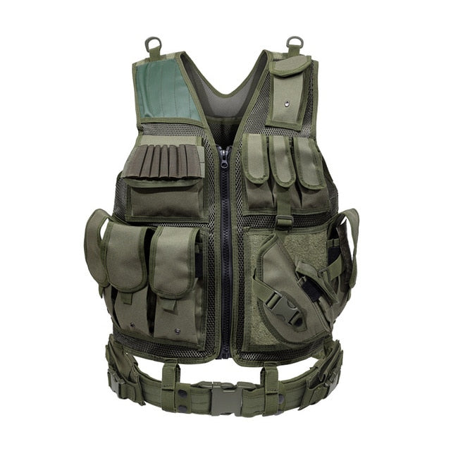 Tactical Vest Combat Armor Vests Mens Tactical Army Adjustable Armor Outdoor CS Training Vest Airsoft