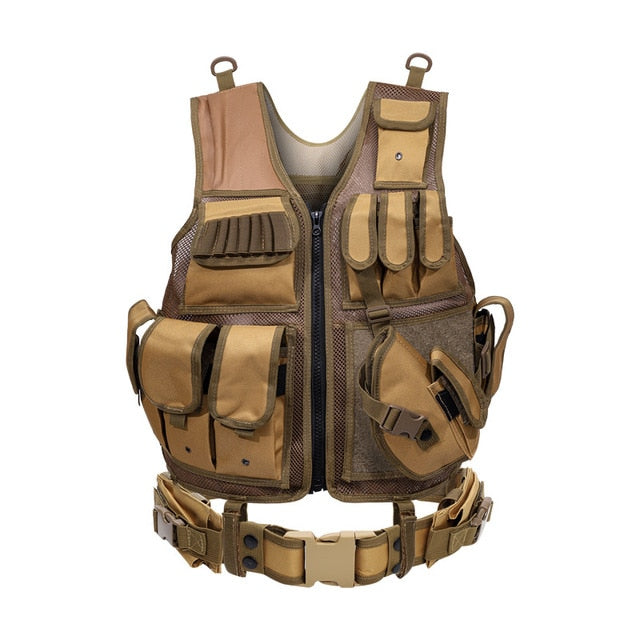 Tactical Vest Combat Armor Vests Mens Tactical Army Adjustable Armor Outdoor CS Training Vest Airsoft