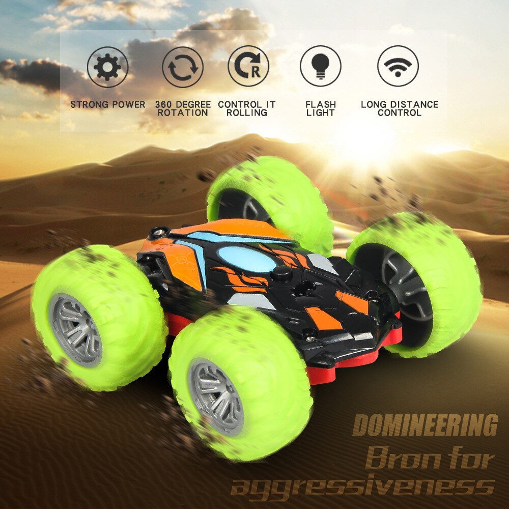 3D RC Stunt Car High Speed Tumbling Crawler Vehicle 360 Degree Flips Double Sided Rotating Tumbling RC Car Radio Control Toy Car
