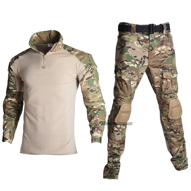 Tactical Combat Uniform Training Uniform Airsoft Paintball Camo Shirts and Pants