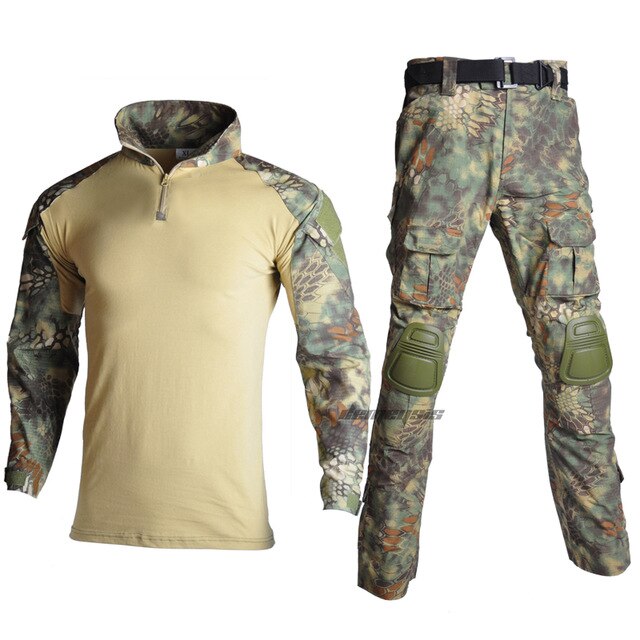 Tactical Combat Uniform Training Uniform Airsoft Paintball Camo Shirts and Pants
