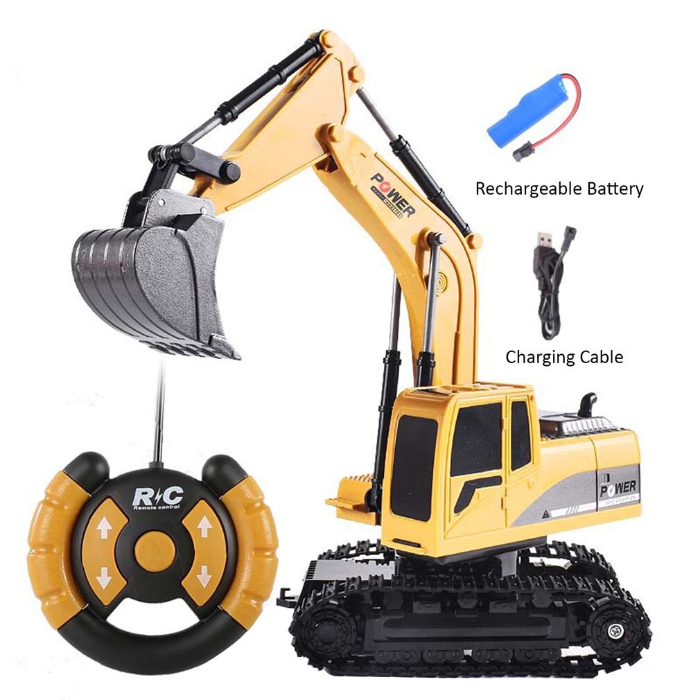 RC Excavator Toy 2.4G Remote Control Engineering Car With Light For Boys