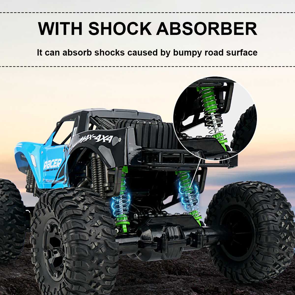 Kids RC Car Amphibious 2.4GH Remote Control Truck 100% Waterproof Off-Road Monster Vehicle