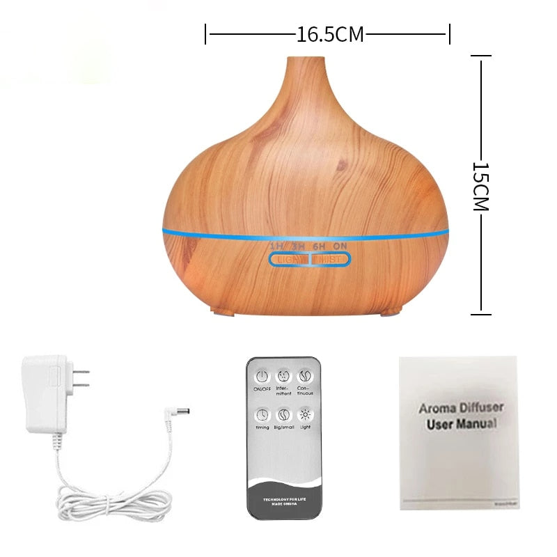 Aroma Diffuser Air Humidifier Essential oil diffuser 400ML Ultrasonic Remote Control Cool Mist Fogger LED Lamp