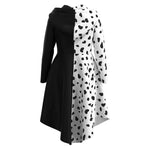 White/ Black Costume Cosplay Dress with Hood Halloween Cosplay Outfit
