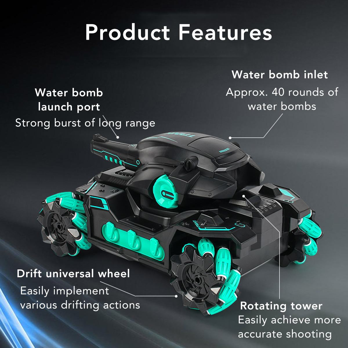 Kids Water Bomb Tank RC Gesture Sensor Tank Car Multiplayer Battle Remote Control Toys