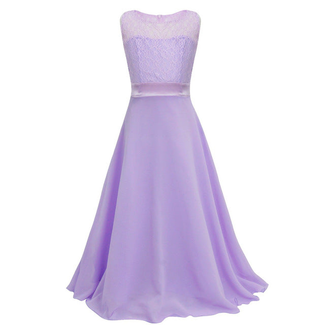 Elegant Girls Long Dress Formal Prom Party Wedding Ball Gown Maxi Dress