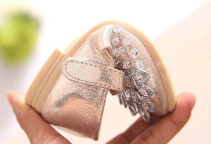 Heart Rhinestone Girls Princess Shoes Leather Dance Party Princess Shoes