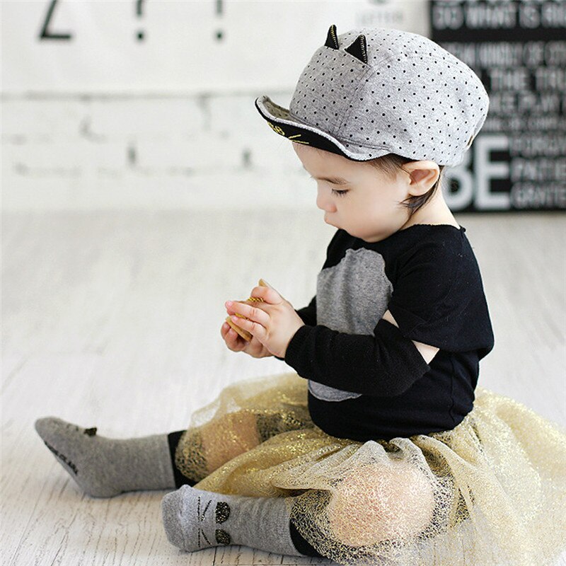 Summer Baby Boy Cute Baby Hats with Cat Ears Print  Animal  Baseball Sunhats Soft Caps