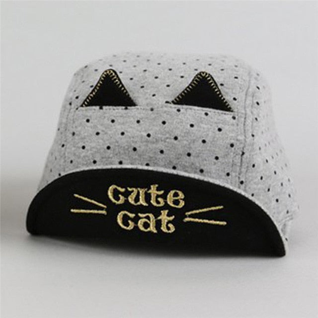 Summer Baby Boy Cute Baby Hats with Cat Ears Print  Animal  Baseball Sunhats Soft Caps