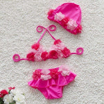 Girls Bikini Swimsuit  Floral Swimwear Baby Girls Two Pieces Suits