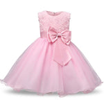 3D Rose Flowers Girls Dress Kids Wedding Pageant Prom Party Birthday Dresses