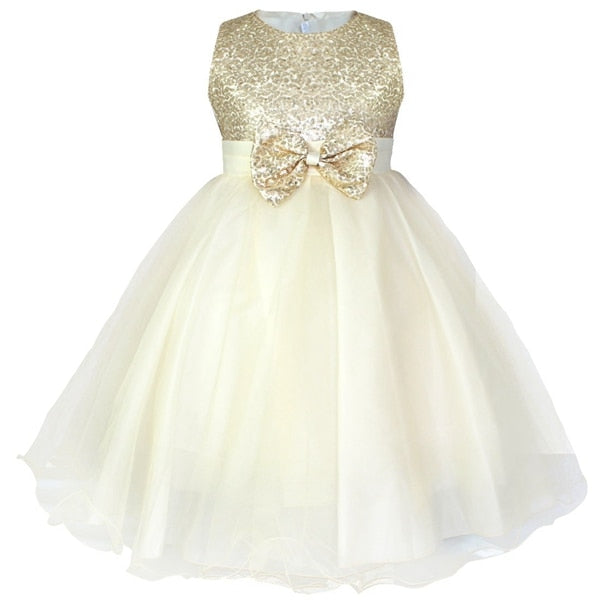 Girls Eye-catching Sequins Pageant Prom Wedding Flower Girl Dresses