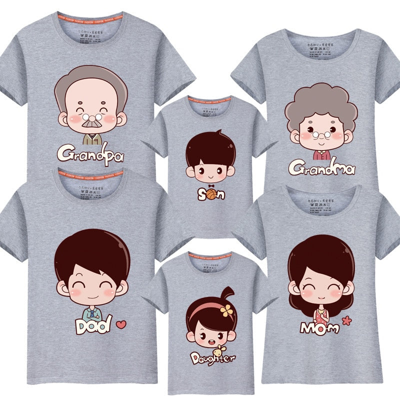 Family Matching T-Shirts Mama Papa Baby grandparents Family Look Outfits