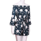 Family Matching Mother and Baby Floral Off Shoulder Romper Jumpsuit