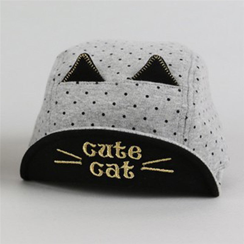 Summer Baby Boy Cute Baby Hats with Cat Ears Print  Animal  Baseball Sunhats Soft Caps