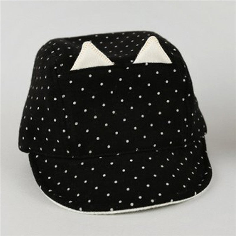 Summer Baby Boy Cute Baby Hats with Cat Ears Print  Animal  Baseball Sunhats Soft Caps