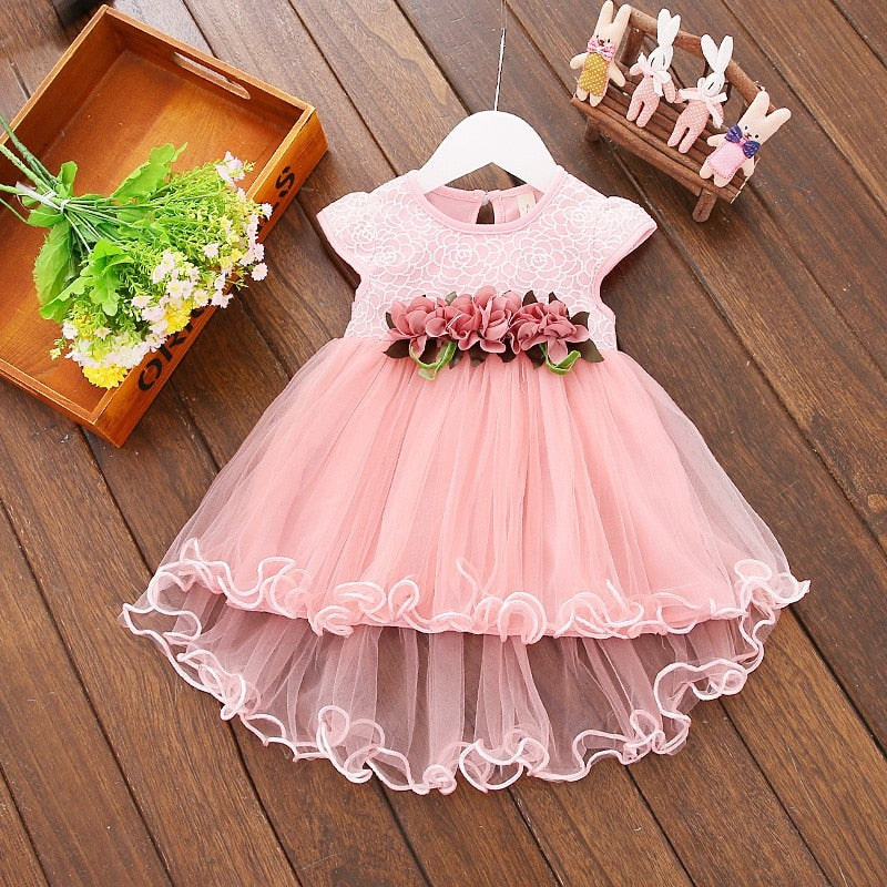 Baby Girl Summer Dress Toddler Party Dresses Floral Birthday Dress