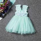 Toddler Girl Cute Party Dress Lace Flowers Dress For Little Princess 2-6 Years