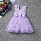 Toddler Girl Cute Party Dress Lace Flowers Dress For Little Princess 2-6 Years