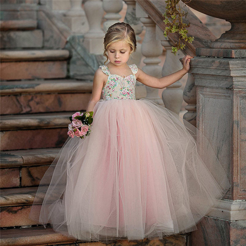 Toddler Girls Princess Pageant Wedding Party Flower Lace Birthday Dres ...