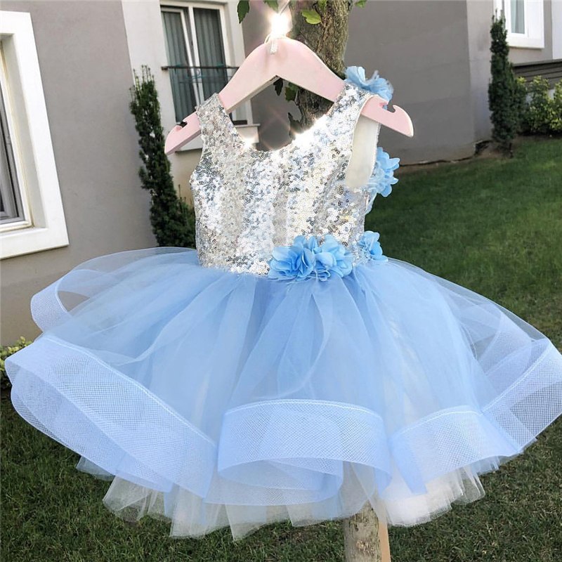Toddler Bling Bling Sequins Pageant Birthday Party Dresses