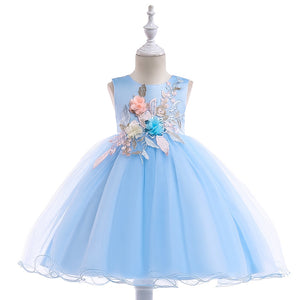 Fancy Kids Flower Dress Party Birthday Prom Dress Toddler Little Girl Pageant Dresses