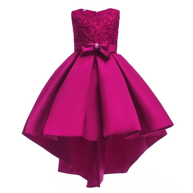 Flower Girl Dress Kids High Low Birthday Pageant Wedding Prom Special Occasion Dresses