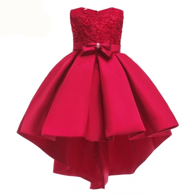 Flower Girl Dress Kids High Low Birthday Pageant Wedding Prom Special Occasion Dresses