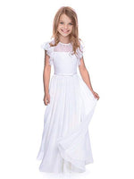High Quality Flower Girl Dresses Lace White/Ivory Girls Bridesmaid Gowns Party Wedding Prom Dress