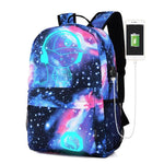 Galaxy School Bag  Collection Canvas USB Charger for Teenage Girls Kids High Quality Backpacks