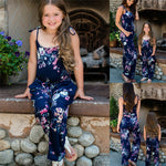 New Mommy and Me Family Matching Outfits Floral Jumpsuits Holiday Beach Dresses