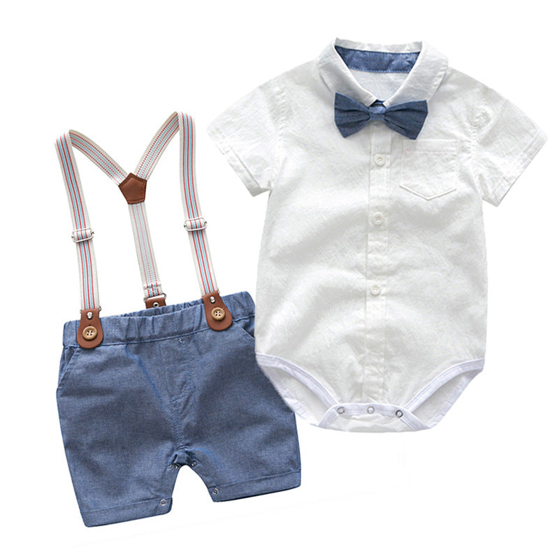 Baby Boys Gentleman  Wedding Party Birthday Tops+Shorts Outfits 2Pcs