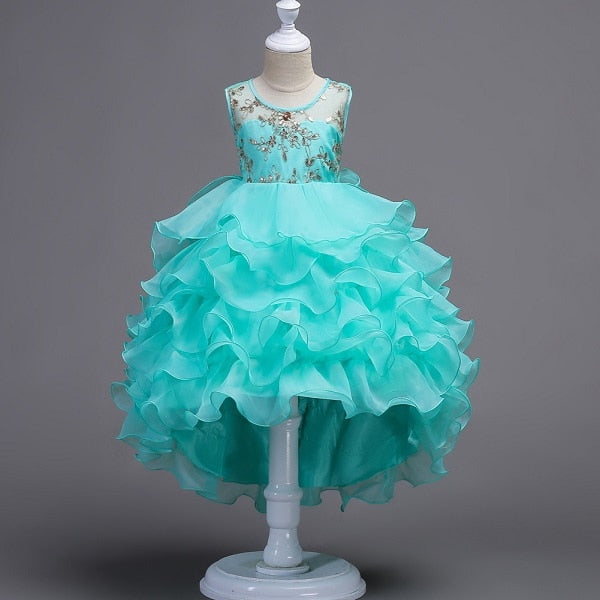 Girls Little Mermaid Dress Fluffy Floral Dress Birthday Party Graduation Prom Dresses