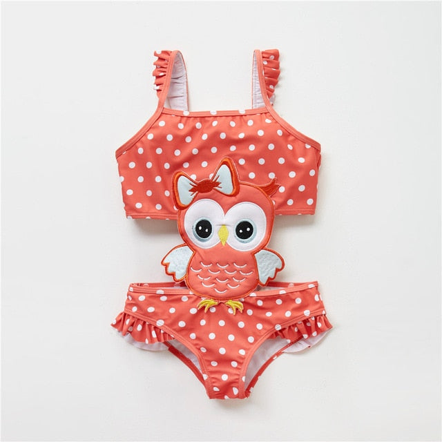 2019 Girls Cute Swimwear  Bikini Ruffles One Pieces Swimwear 12M-8T