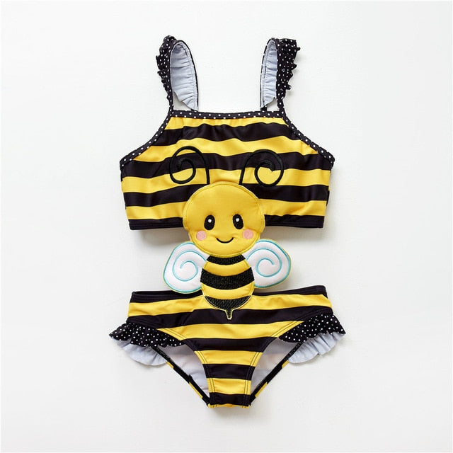 2019 Girls Cute Swimwear  Bikini Ruffles One Pieces Swimwear 12M-8T