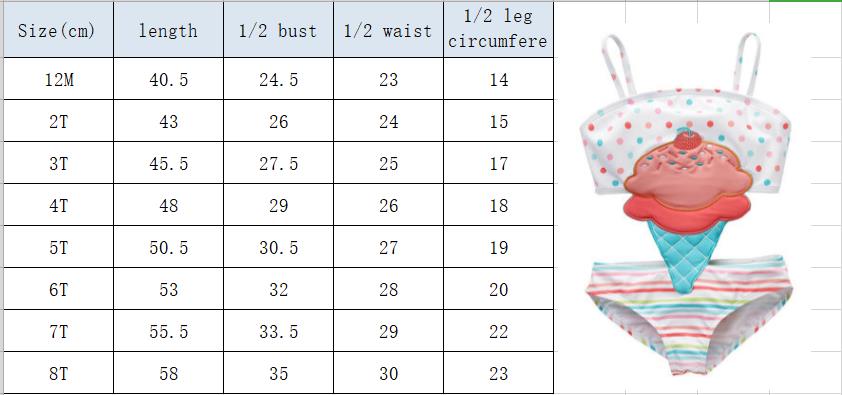 2019 Girls Cute Swimwear  Bikini Ruffles One Pieces Swimwear 12M-8T