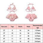 Summer Infant Baby Girl Floral Bandage Tankini  Swimsuit Bikini Beachwear
