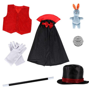 Kids Magician Costume Role Play Set for Toddlers Boys Girls 9 Pieces