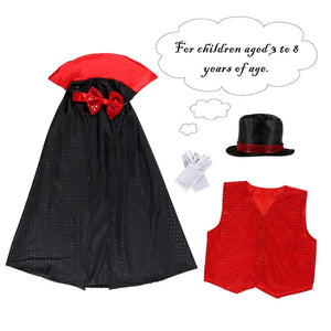 Kids Magician Costume Role Play Set for Toddlers Boys Girls 9 Pieces