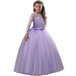 Little Girls Formal Dress Wedding Flower Girl Dresses with Lace Sleeves