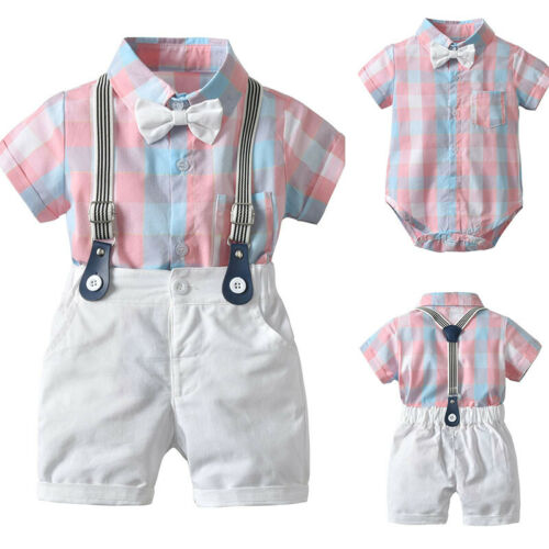 Toddler Boy Daily Party Gentleman Suit T-Shirt Shorts Pants Outfit