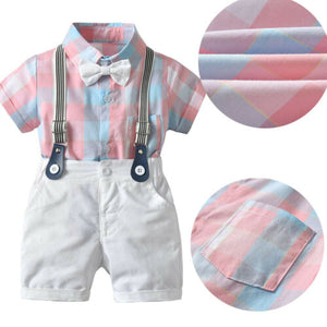 Toddler Boy Daily Party Gentleman Suit T-Shirt Shorts Pants Outfit